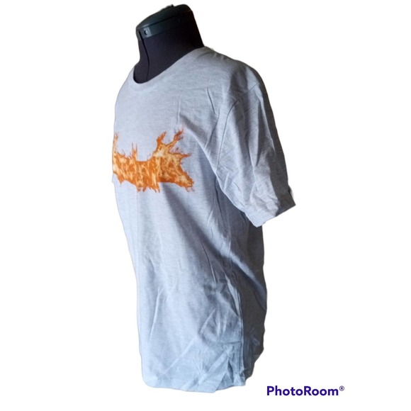 Canvas brand grey flaming bat graphic tee, Med. - Picture 2 of 5